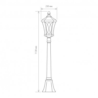 Virgo F черное золото уличный светильник на столбе IP44 GLXT-1450F Elektrostandard