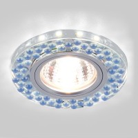 Встраиваемый точечный светильник с LED подсветкой 2194 MR16 SL/BL зеркальный/голубой Elektrostandard