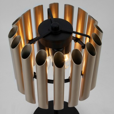 Настольная лампа с металлическим плафоном 01106/3 черный / шампань Bogate's