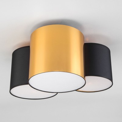 Потолочный светильник с тканевыми абажурами 3445 Mona Black / Gold TK Lighting