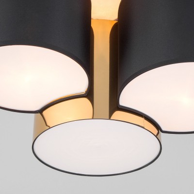 Потолочный светильник с тканевыми абажурами 3445 Mona Black / Gold TK Lighting