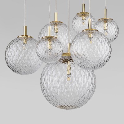 Подвесной светильник со стеклянными плафонами 4608 Cadix Gold TK Lighting