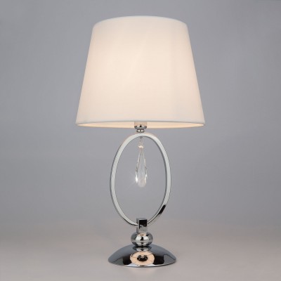 Настольная лампа с абажуром 01055/1 хром Eurosvet