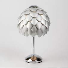 Настольная лампа с металлическим абажуром 01099/1 серебряный / хром Bogate's