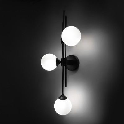 Настенный светильник со стеклянными плафонами 50383/3 черный Eurosvet