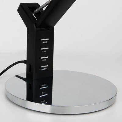 Светодиодная настольная лампа 80426/1 черный / серебро Eurosvet