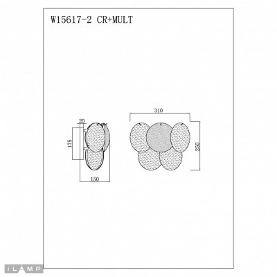 Светильник настенный iLamp Rivoli W15617-2 CR+MULT