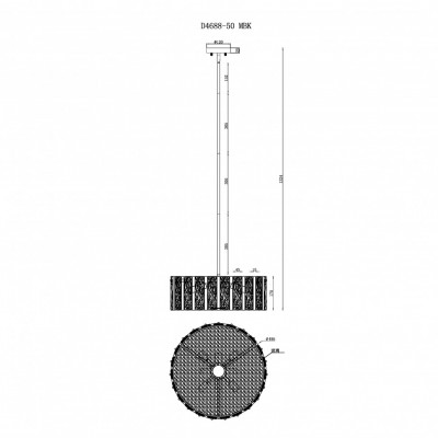 Подвесная люстра iLAMP Panorama D4688-50 MBK