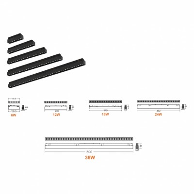 Магнитный трековый светильник iLEDEX TECHNICAL VISION 4822-002-L350-18W-38DG-4000K-WH