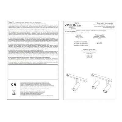 Поворотный магнитный трековый светильник iLEDEX TECHNICAL VISION 4822-005-D34-16W-40DG-4000K-BK