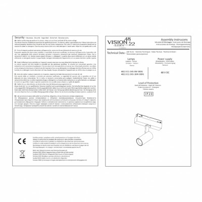 Поворотный магнитный трековый светильник iLEDEX TECHNICAL VISION 4822-011-D45-8W-38DG-4000K-BK