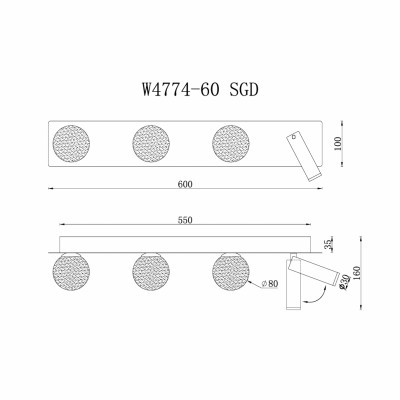 Светильник настенный iLedex Telescope W4774-60 SGD