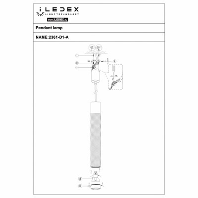 Светильник подвесной iLedex Delta 2366-1 BK+GRP