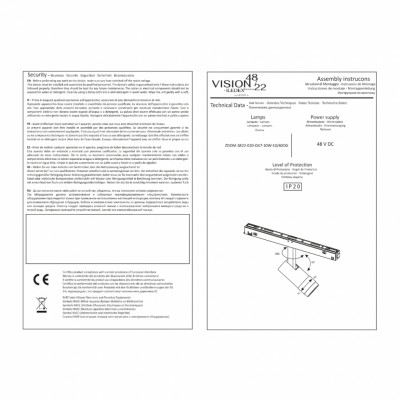 Поворотный магнитный трековый светильник iLEDEX TECHNICAL VISION ZOOM 4822-020-D47-10W-10/60DG-4000K-WH