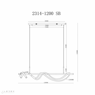 Светильник подвесной iLedex Cross 2314-1200 SB