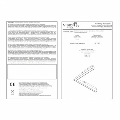 Угловой магнитный трековый светильник iLEDEX TECHNICAL VISION 4822-013-L320-16W-110DG-4000K-BK