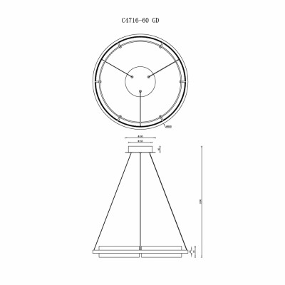 Светильник подвесной iLedex Meridian C4716-60 GD