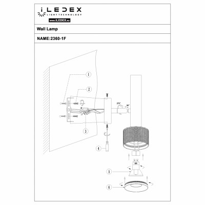 Светильник настенный iLedex Delta 2360-1 BK+SL