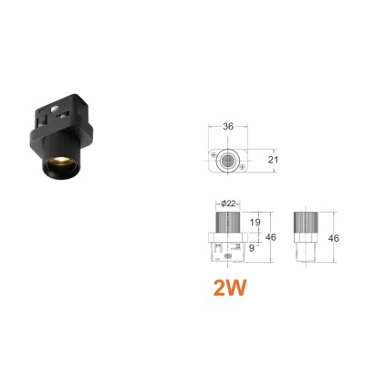 Акцентный магнитный трековый светильник iLEDEX TECHNICAL VISION 4822-019-D22-2W-24DG-4000K-WH