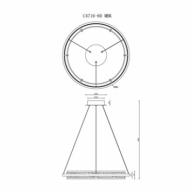 Светильник подвесной iLedex Meridian C4716-60 MBK