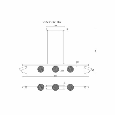 Светильник подвесной iLEDEX Telescope C4774-100 SGD