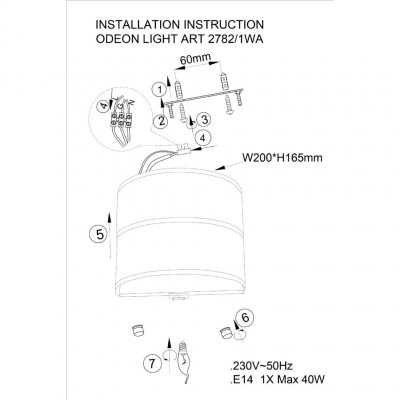 Бра c выключателем Odeon Light ASTER 2782/1WA