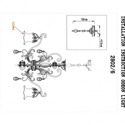 Люстра подвесная Odeon Light SAFIRA 2802/6