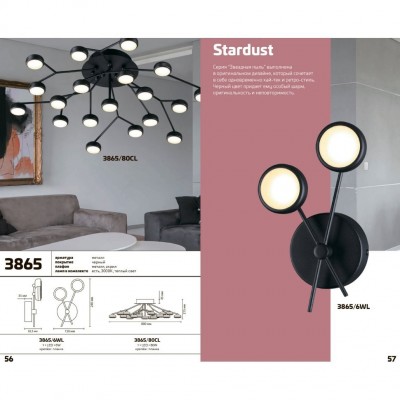 Светодиодная потолочная люстра Odeon Light STARDUST 3865/80CL