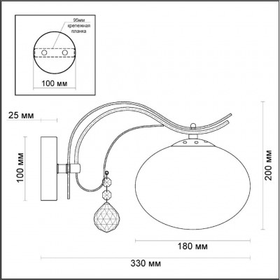 Бра Odeon Light ADDA 3954/1W