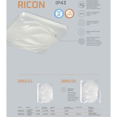 Светодиодный настенно-потолочный светильник SONEX RICON 2091/DL