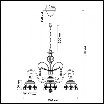 Люстра подвесная Odeon Light MILAGROS 3208/3