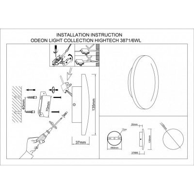 Светодиодный настенно-потолочный светильник Odeon Light Eclissi 3871/6WL