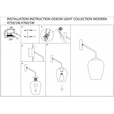 Бра с выключателем Odeon Light PALTA 4760/1W