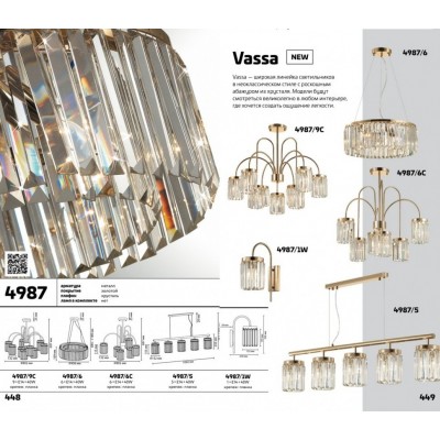 Настенный светильник Odeon Light Vassa 4987/1W