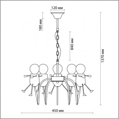 Люстра подвесная Odeon Light RIKO BOY 2582/5