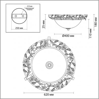 Люстра потолочная Odeon Light OXONIA 2585/3