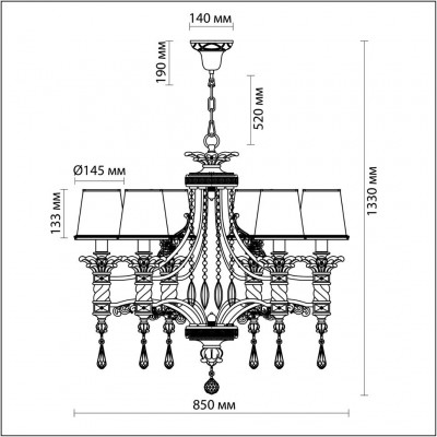 Люстра подвесная Odeon Light PETA 2803/8