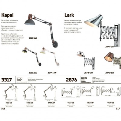 Бра раздвижное с диммером Odeon Light LARK 2878/1W