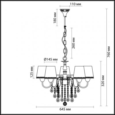 Люстра подвесная Odeon Light SEBASTINA 3467/5