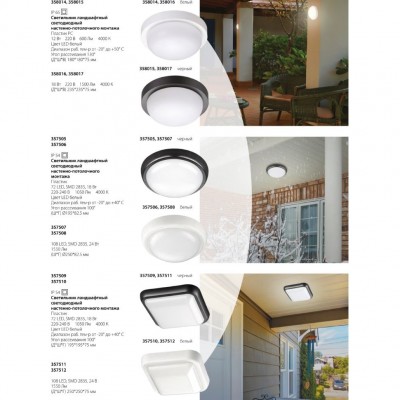 Уличный светодиодный настенно-потолочный светильник Novotech OPAL 357510
