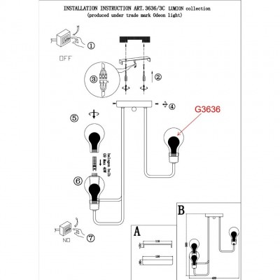 Люстра потолочная Lumion NATTU 3636/3C