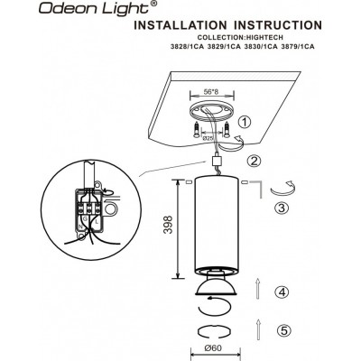 Потолочный спот с возможностью использования в качестве подвеса Odeon Light VINCERE 3830/1CA