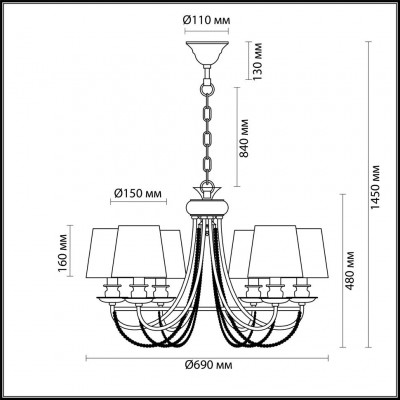 Люстра подвесная Odeon Light Liria 4182/6