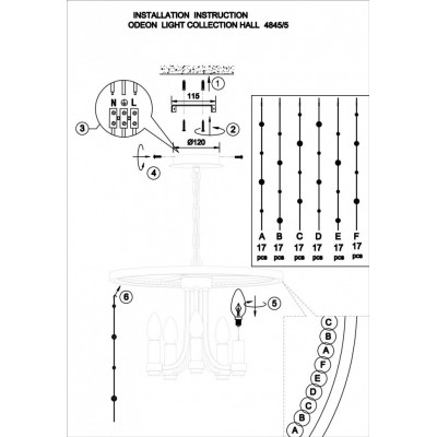 Люстра подвесная Odeon Light Raini 4845/5