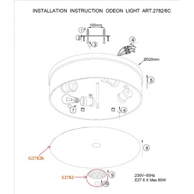 Люстра потолочная Odeon Light ASTER 2782/6C