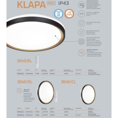 Настенно-потолочный светильник Sonex Klapa 3045/CL