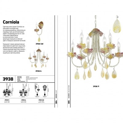 Бра Odeon Light CORNIOLA 3938/1W