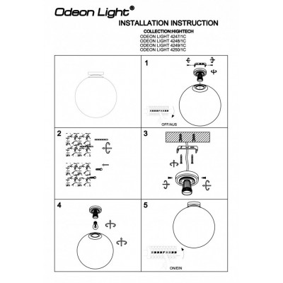 Потолочный светильник для ванной комнаты Odeon Light Bosco 4250/1C