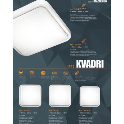 Светодиодный настенно-потолочный светильник SONEX KVADRI 2014/D