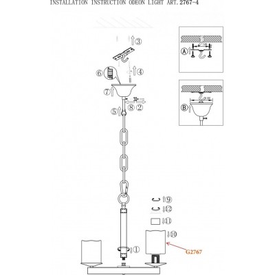 Люстра подвесная Odeon Light FABO 2767/4